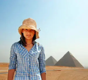 In spring you can wear lighter clothes but take a light jacket just in case. Expect sand storms in Cairo region.