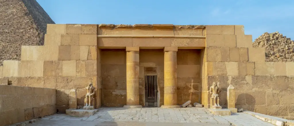 Khufu Mortuary Temple in Giza Complex near the Great Pyramid of Khufu