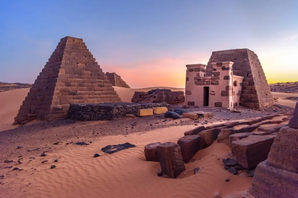 The Nubian Pyramids of Meroe Located in Sudan