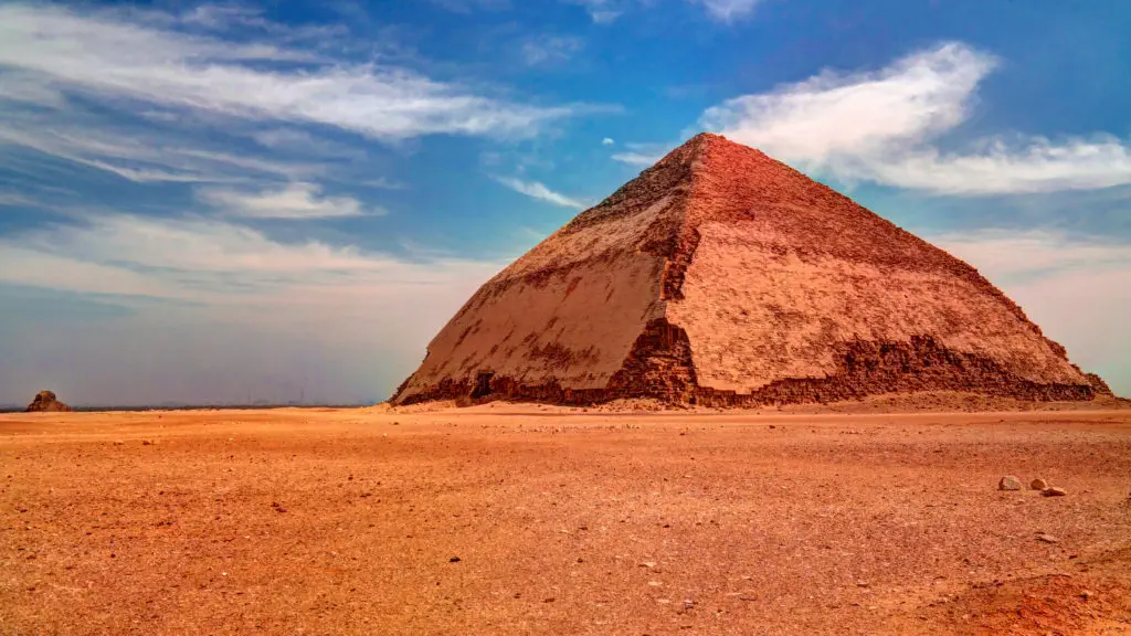 Egyptian Bent Pyramid of Sneferu Pharao at Dahsur, Cairo Egypt