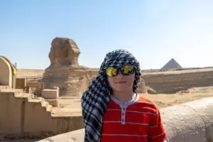 In front of the Great Sphinx