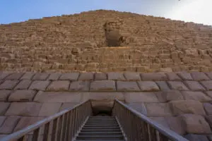 The Entrance of Menkaure Pyramid in Giza Egypt