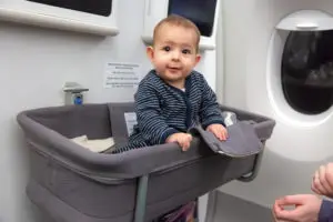 Baby bassinet can be booked in advance with many airlines