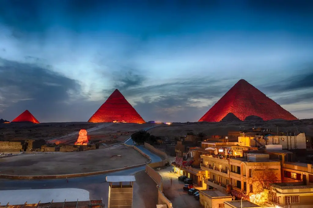 Giza Pyramids at Night