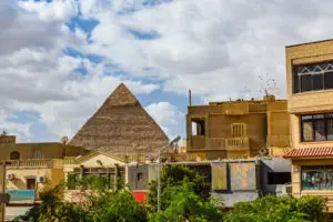 Khafre view Giza from Cairo city