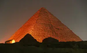 Egyptian Great Pyramid of Giza (Khufu) at Night