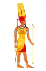 Egyptian God Amun Wearing Double Plumed Crown