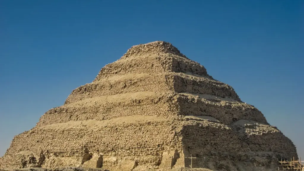 Egyptian Pyramid of Djoser (Zoser) or Step Pyramid at the Complex/ Necropolis of Saqqara in Egypt (Near Cairo)