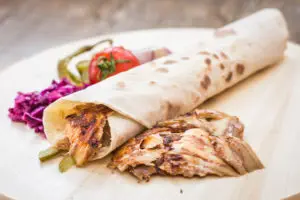 Chicken Shawarma Wrap in Pita Flatbread
