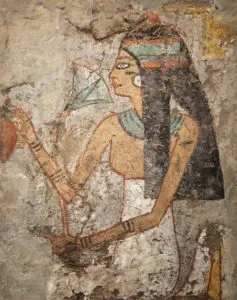 Ancient Egyptian Woman With Jewelry from New Kingdom (1300-1100 B.C.) of a