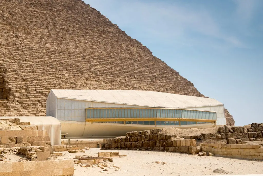 Exhibit of the Solar Ship near Pyramid of Khufu