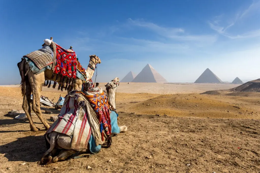 Giza plateau at the edge of “Sahara Desert”