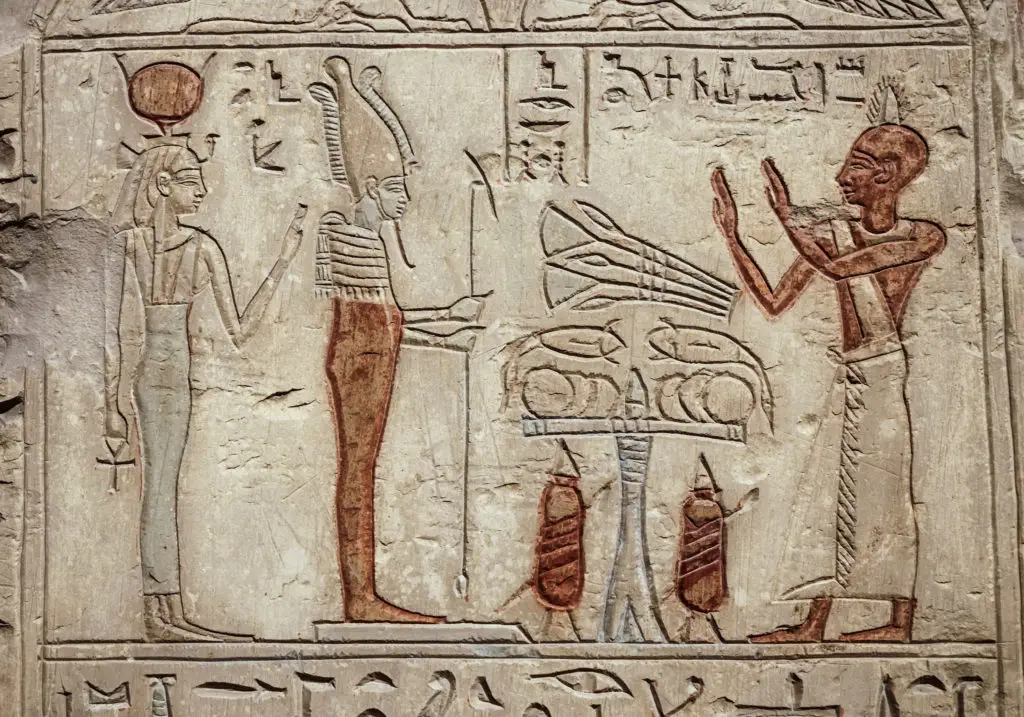 hieroglyphs and carvings on the walls of Karnak Temple - Luxor - Egypt