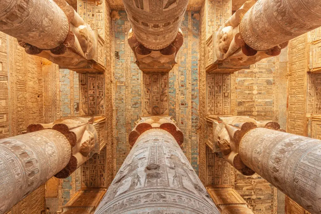 Dendera Temple - Painted and carved hypostyle hall - Egypt