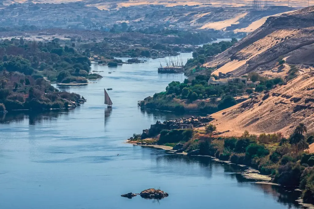 Nile River in the city of Aswan