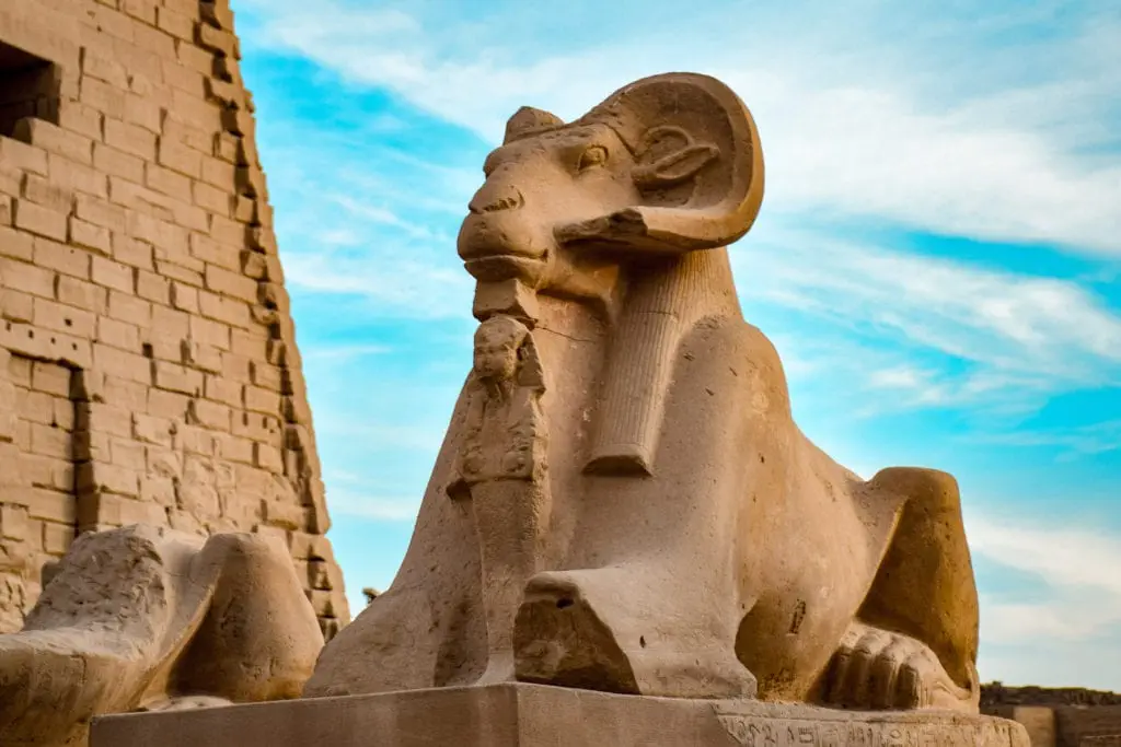statue of a Ram sphinx - Karnak Complex - Luxor - Egypt