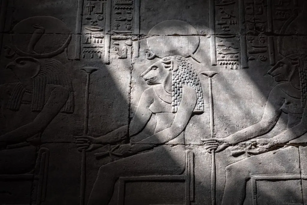 Edfu Temple - The lion Head goddess Sejmet - Egypt