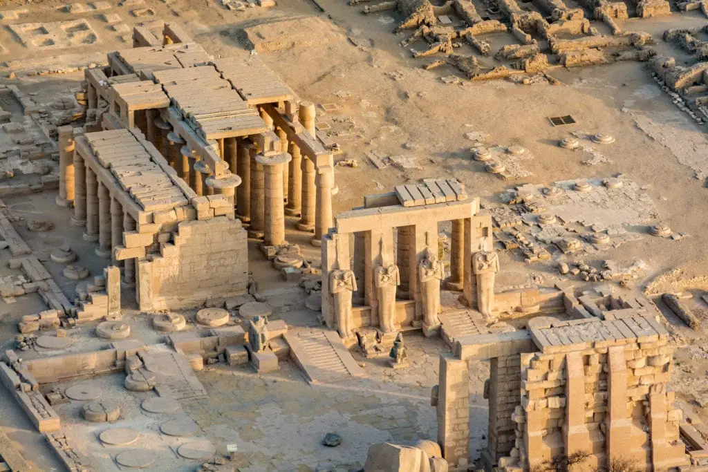 Aerial view of Ramesseum Temple - Luxor - Egypt
