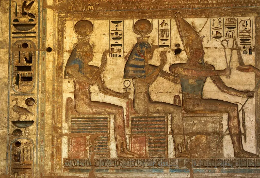 The decoration on the Walls of Temple of Rameses III - Madinet Habu - Egypt