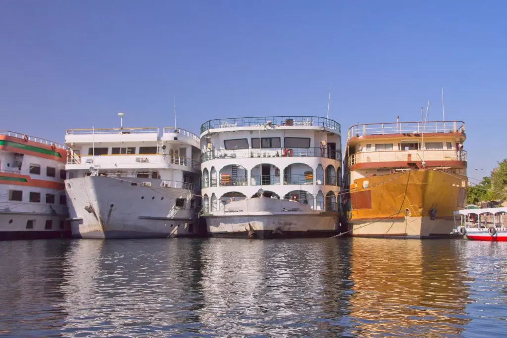 Hotel Boats in the harbor in Luxor - Egypt